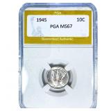 1945 Mercury Silver Dime PGA MS67