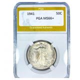 1941 Walking Liberty Half Dollar PGA MS66+