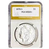 1878-S Morgan Silver Dollar PGA MS64+