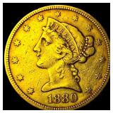 1880 Liberty Head Half Eagle $5 Gold CLOSELY UNCIR