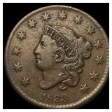 1833 Coronet Head Large Cent ABOUT  UNCIRCULATED