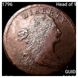 1796 Head of 96 Draped Bust Large Cent NEARLY UNC