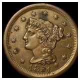 1851 Braided Hair Large Cent CLOSELY  UNCIRCULATE