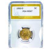 1950-D Jefferson Nickel PGA MS67