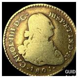 1801 Colonial Spain Gold 1 Escudo