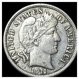 1911 Silver Barber Dime CLOSELY UNCIRCULATED