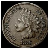 1876 Indian Head Cent CHOICE AU