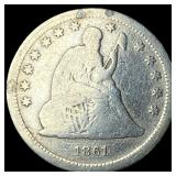 1861 Seated Liberty Quarter NICELY CIRCULATED