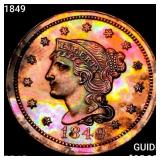 1849 Braided Hair Large Cent GEM PROOF