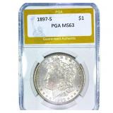 1897-S Morgan Silver Dollar PGA MS63