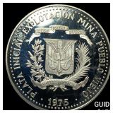 1975 Dominican Republic Silver 10 Pesos