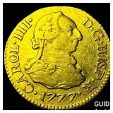 1777 Colonial Spain Gold 1/2 Escudo