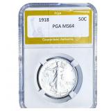 1918 Walking Liberty Half Dollar PGA MS64