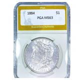 1884 Morgan Silver Dollar PGA MS63