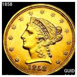1858 $2.50 Gold Quarter Eagle UNCIRCULATED