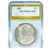 1885 Morgan Silver Dollar PGA Brilliant UNC