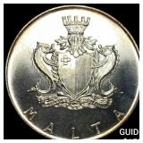 1972 Malta Silver 2 Pounds
