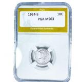 1924-S Mercury Silver Dime PGA MS63