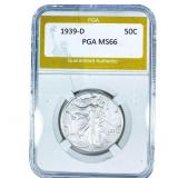 1939-D Walking Liberty Half Dollar PGA MS66