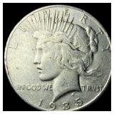 1935-S Silver Peace Dollar ABOUT UNCIRCULATED