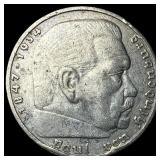 1937G Germany Silver 5 Reichsmark