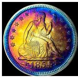1854 Arrows Seated Liberty Quarter NEARLY UNCIRCUL