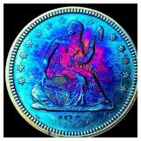 1857 Silver Seated Liberty Quarter CLOSELY UNCIRCU