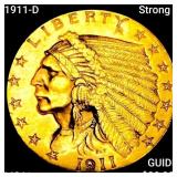 1911-D Strong D $2.50 Gold Quarter Eagle UNC