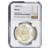 1898-O Morgan Silver Dollar NGC MS63