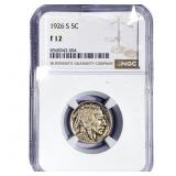 1926-S Buffalo Nickel NGC F12