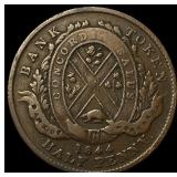 1844 Bank of Montreal Half Penny Token CLOSELY UNC