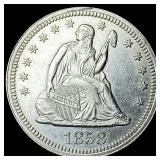 1858 Seated Liberty Quarter CHOICE BU