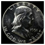 1951 Franklin Silver Half Dollar GEM PROOF
