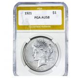1921 Silver Peace Dollar PGA AU58