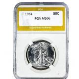 1934 Walking Liberty Half Dollar PGA MS66