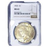 1923 Silver Peace Dollar NGC MS63