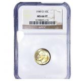 1949-D Roosevelt Dime NGC MS66 FT