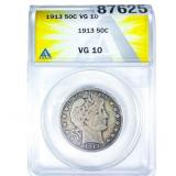1913 Barber Half Dollar ANACS VG10