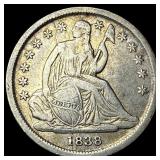 1838 Silver Seated Liberty Dime NEARLY  UNCIRCULA