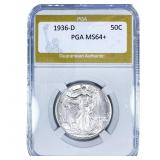 1936-D Walking Liberty Half Dollar PGA MS64+