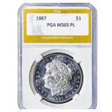 1887 Morgan Silver Dollar PGA MS65