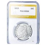 1819 Capped Bust Half Dollar PGA MS64