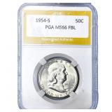1954-S Franklin Half Dollar PGA MS66 FBL