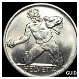 1944-B Switzerland Silver 5 Francs