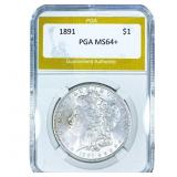 1891 Morgan Silver Dollar PGA MS64+