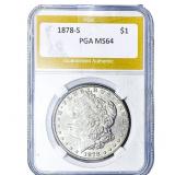 1878-S Morgan Silver Dollar PGA MS64