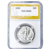 1935 Walking Liberty Half Dollar PGA MS66