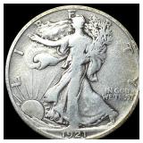 1921-S Silver Half Dollar LIGHTLY CIRCULATED
