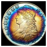 1827 Toned Capped Bust Half Dollar CLOSELY  UNCIR