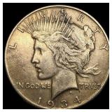 1934-S Peace Silver Dollar ABOUT UNCIRCULATED